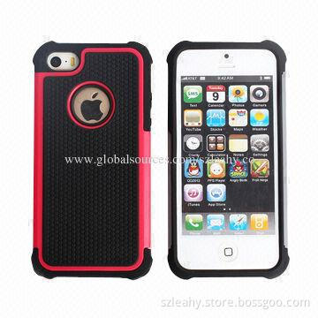 PC/TPU/Silicone Hybrid 3-in-1 Football Pattern Case for iPhone5/5S, Various Colors are Available